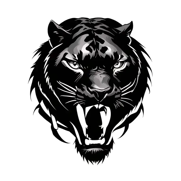 Panther Head And Skorpion With One