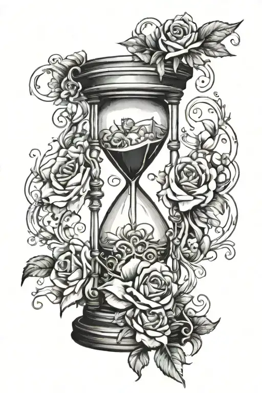 Wedding In Hourglass Tattoo Design Inspired