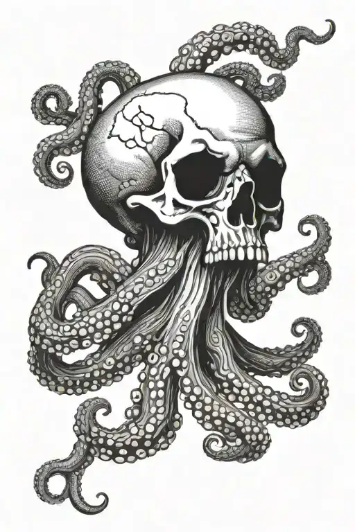 Octopus With Human Skull