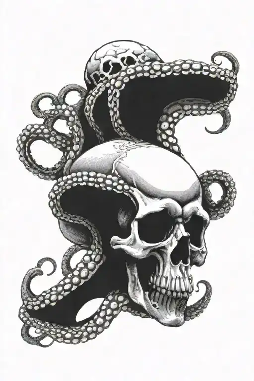 Octopus With Human Skull