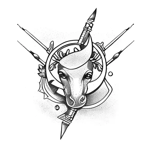 Sagittarius Symbol With Flowers