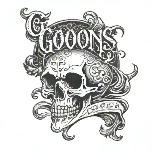 Skull Print And Word Goons In Old English Text