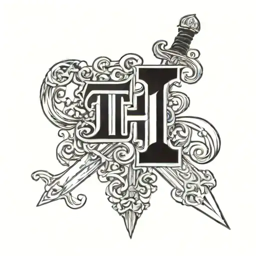 A Smal Sword With The Initials T H In It