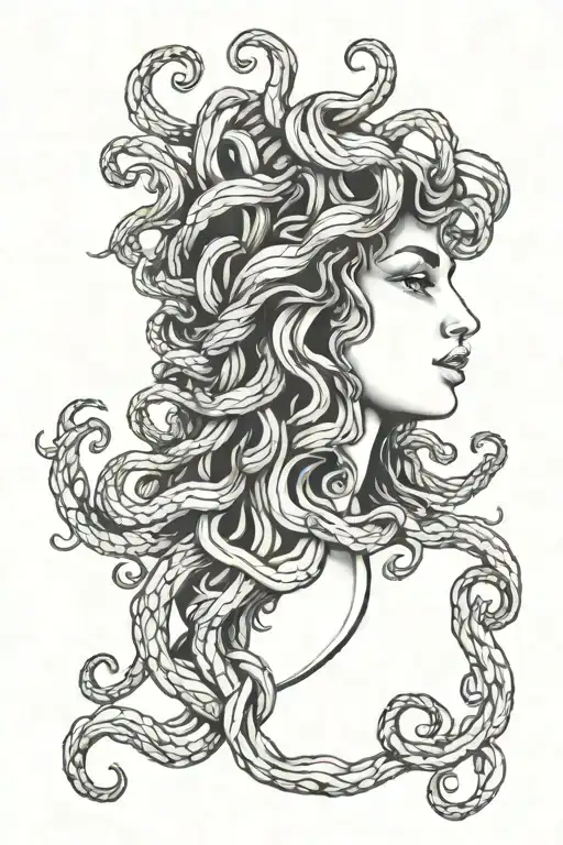 Medusa Black And White Blue Eyes And Nose Piercing