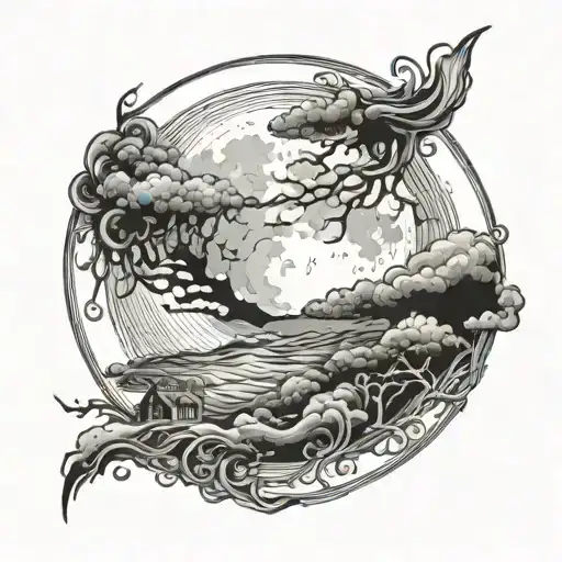 Full Moon Casting A Spell In The Night Sky