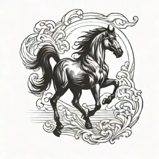 A Minimalist Design Of The Black Horse Of Famine From The 4 Horsemen Of The Apocalypse