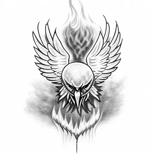 Black Eagle With Eyes On Fire