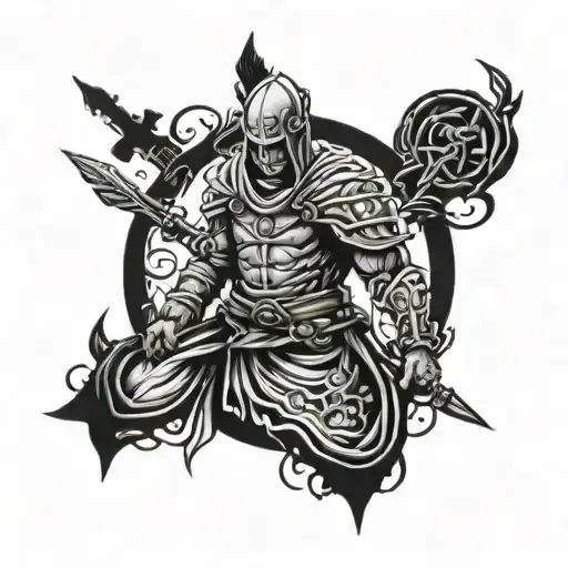 Lone Sad Warrior Rising