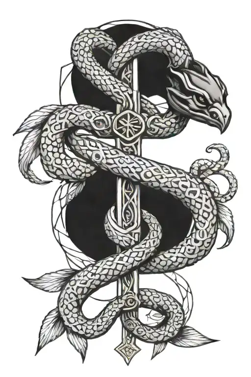 Ankh Snake Intertwined