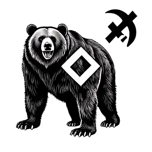 A Bear With A Communist Symbol Integrated
