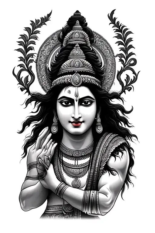 Lord Shiva With Trishu And Shlok