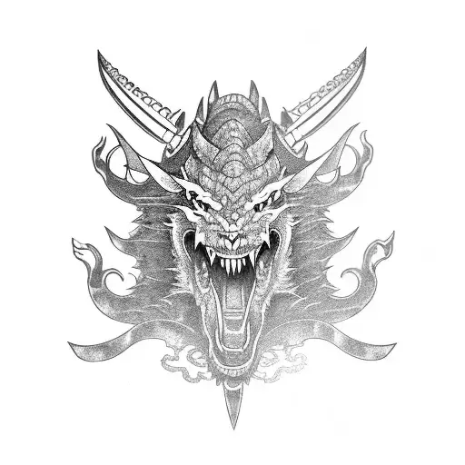 Samurai Dragon On Chopper Bike