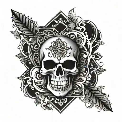 A Gangster Mafia Symbol Intertwined With Traditional Turkish Ottoman Patterns