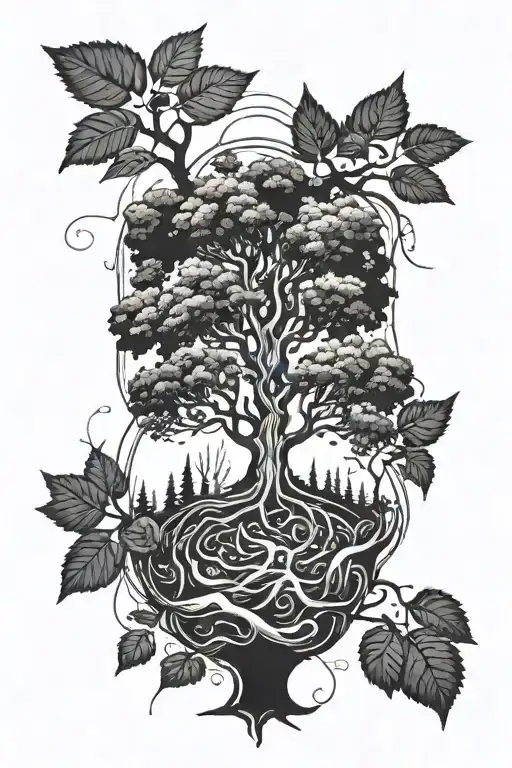 Seed Germinating Into A Forest Tree Background Looking