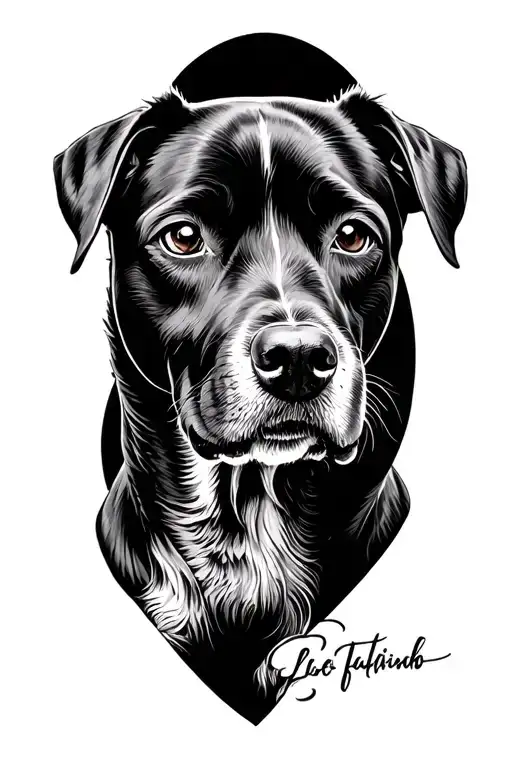 2 Dogs Portrait Tattoo Design