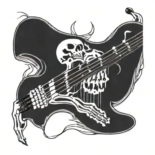 Electric Bass With Skeleton Hands