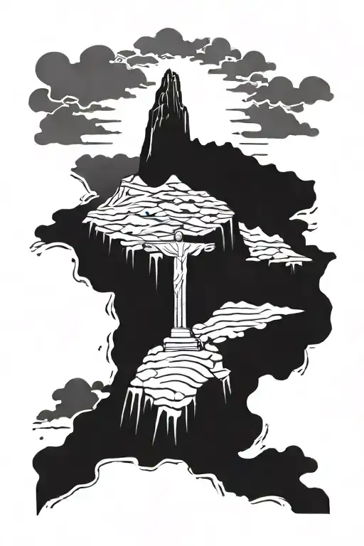 Brazil Mountain With Christ Redeemer On Top