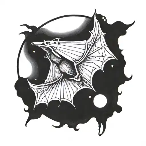 A Bat Flying Over A Sentence For My Grandparents