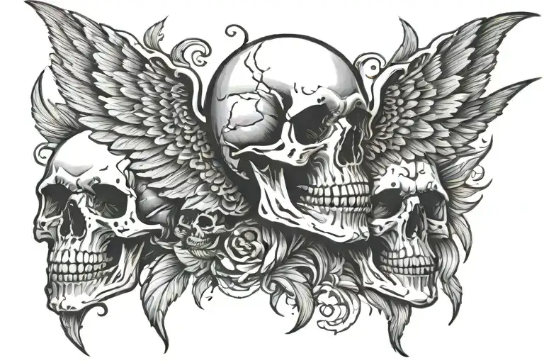 Skull Wings Neck