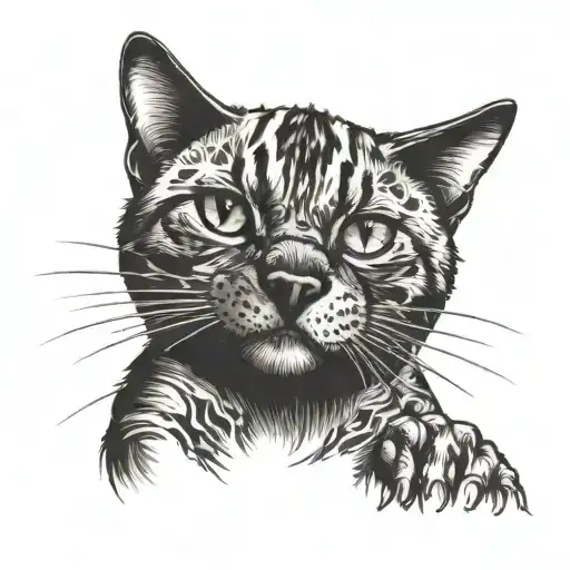 Cat Shows Middle Finger