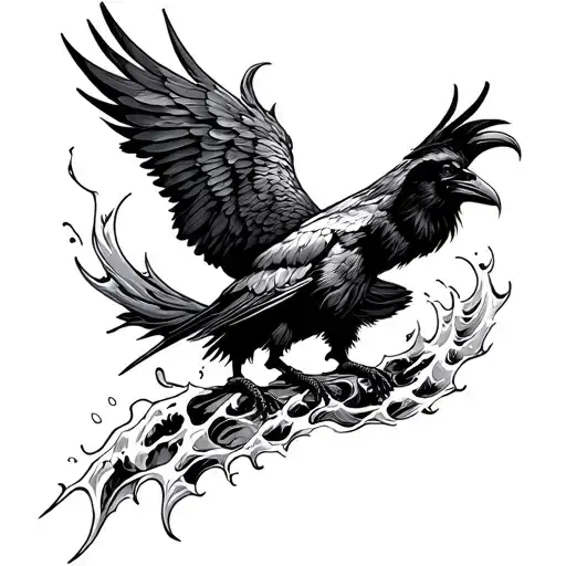 Viking Crow Wave Breaking