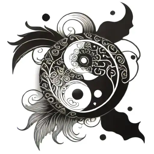 Make Yin Yang Symbol With Symmetrical Shapes