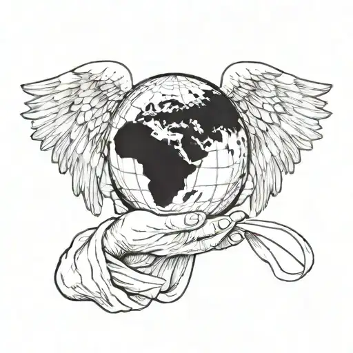 A Faceless Angel Holding A Globe Symbolizing Working Abroad