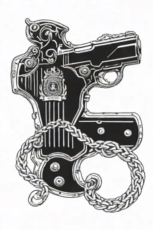 Aquaris And Police Badge Intertwined