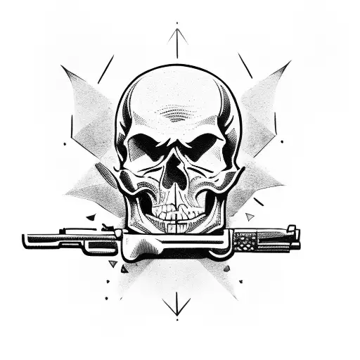 Skull And Gun And Demon