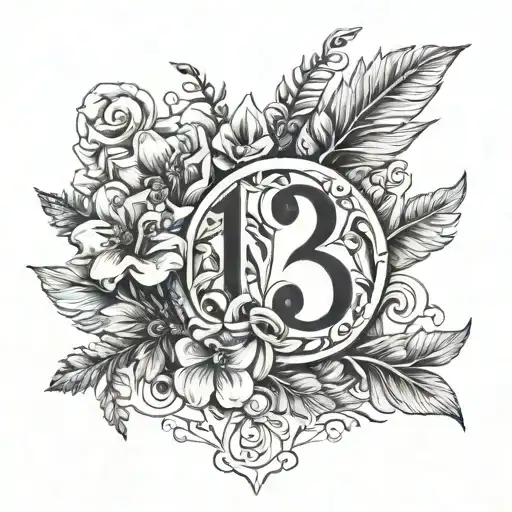 A Birth Date In Roman Numbers With Flowers