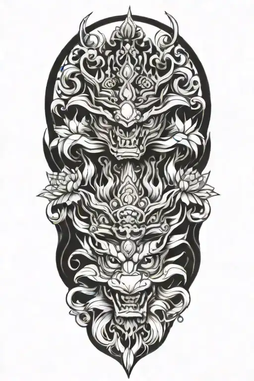 Crown With Lotus Flowers And Dragon