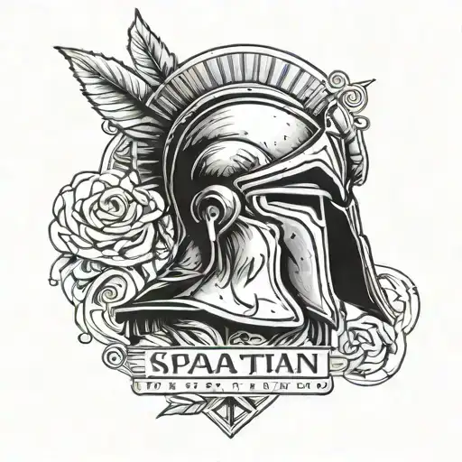 Spartan Helmet And Molon Lab Inscription
