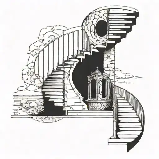 Golden Ratio Spiral Staircase Leading To Travel Destinations