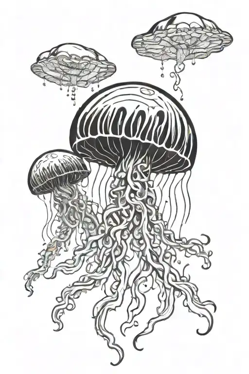 Jelly Fish Swimming Upstream