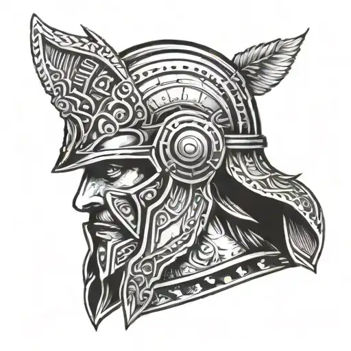 Warrior Face In Helmet