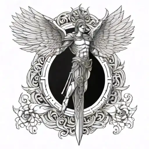 Archangel Michael Wings On Sword