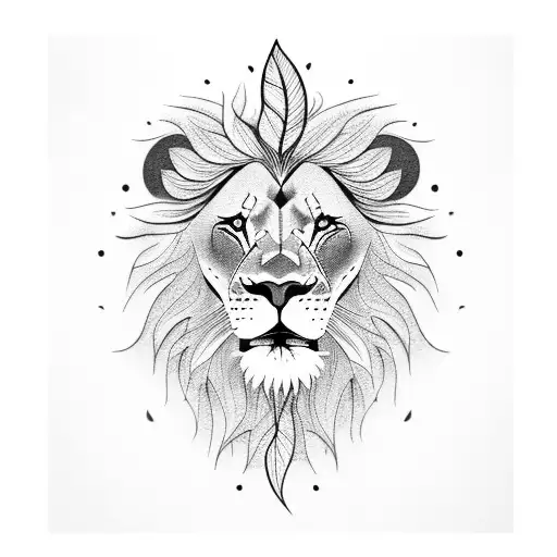 Lion With Leaves