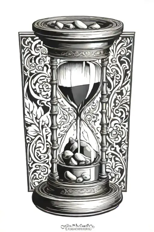 Hour Glass With Stone Frame