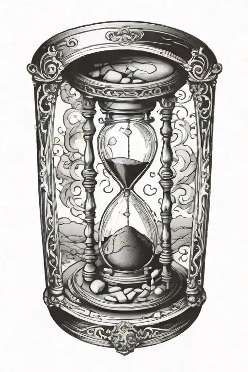 Hour Glass With Stone Frame