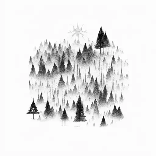 Train Through Forest Next To Ocean