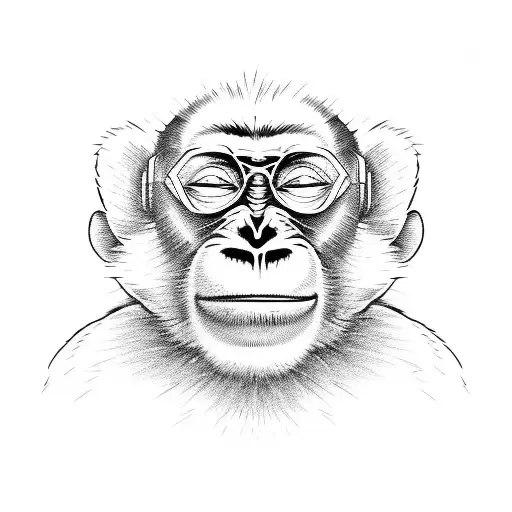 Monkey Using A Computer