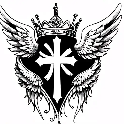 Crown Cross And Wings