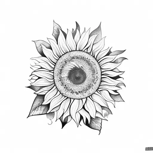 Sunflower With Leaves And Brenches