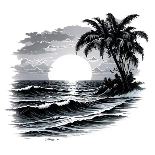 Ocean Sunset Background