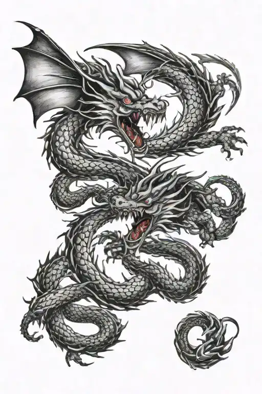 Two Dragon Fighting Each Other
