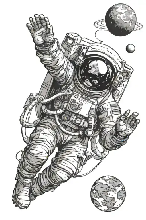 Astronaut In Space Holding The World In His Hand