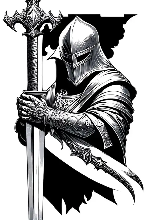 Knight With Sword Pointed Down