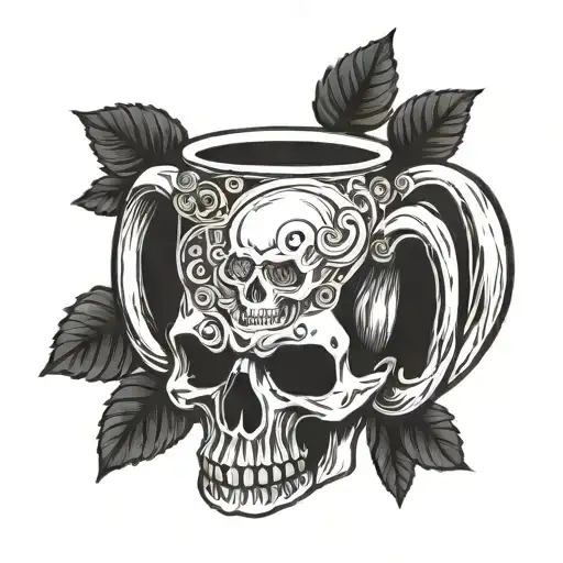 A Skull Made Out Of Beer Mugs