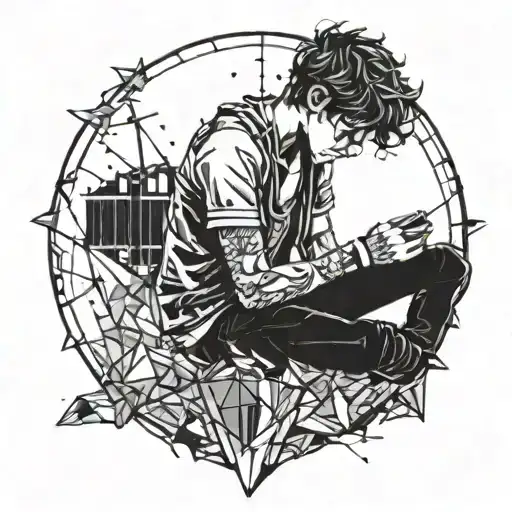 A Lonely Boy After Losing His Mother In Broken Glass Wondering If His Life Has Meaning