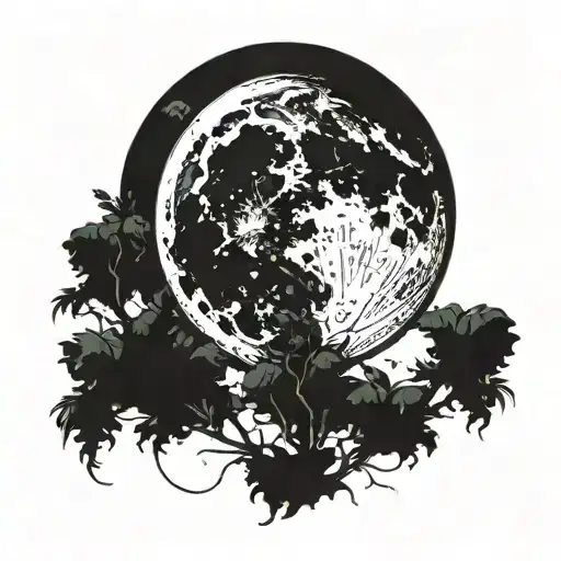 A Minimalist Blackwork Tattoo Of A Moon